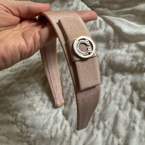 Salvatore ferragamo Elegant dusty pink Headband with Silver Accent and crystals